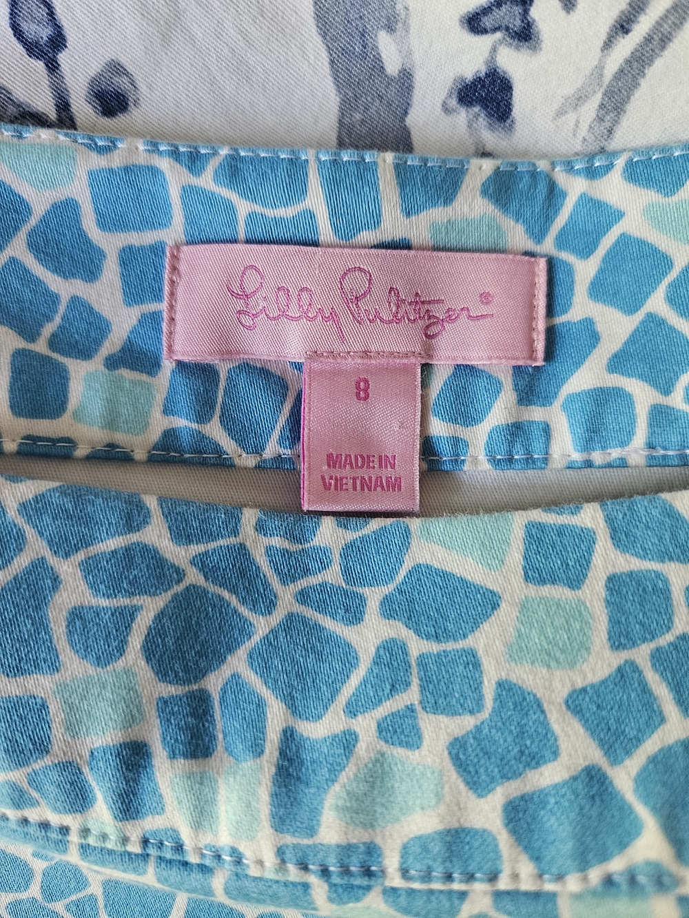 Lilly Pulitzer Blue and Green Mosaic Daisy Sheath Dress - Picture 3 of 3